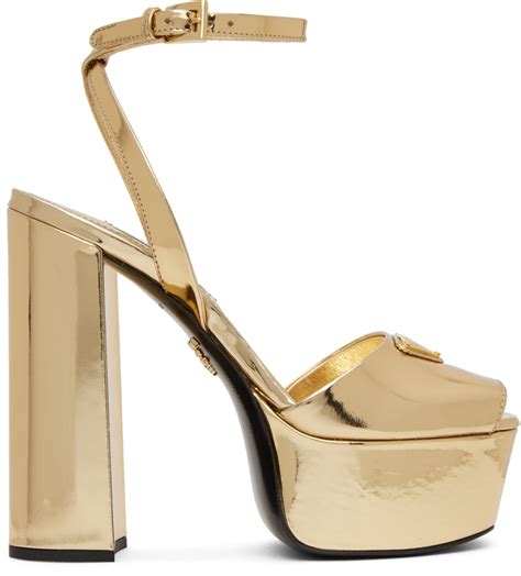 prada gold heel|prada black high heels.